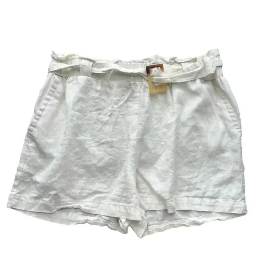 Sapphire Red Linen Blend Shorts